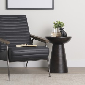 Mercana Novell Dark Brown Wood Pedestal Accent Table 4