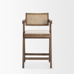 Mercana Indie Medium Brown With Cane Counter Stool Front