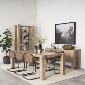 Mercana Beth Light Brown Wood Rectangular Dining Table Side