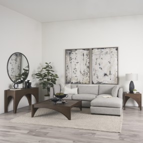 Mercana Laraya Medium Brown Wood With Arches End Table