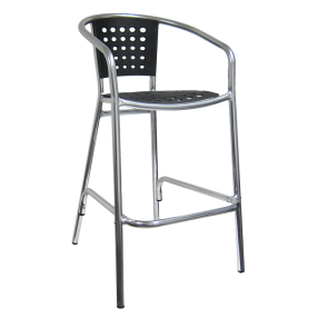 H&D Seating Aluminum Barstool w/ Poly Back & Seat