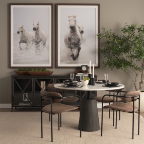 Mercana Parker Muted Brown Faux Leather With Black Metal Dining Chair