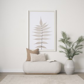 Mercana Siren Fabric With Brown Wood Oblong Bench Light