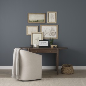 Mercana Sohan Dark Brown Elm Wood Oblong Desk