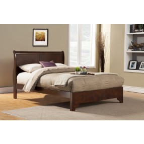 Alpine Furniture West Haven Full Low Footboard Sleigh Bed, Cappuccino - Lifestyle