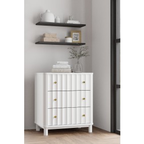 Alpine Furniture Stapleton 3 Drawer Small Chest in White - Lifestyle