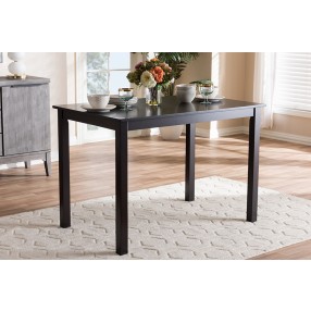 Baxton Studio Eveline Modern Espresso Brown Finished Wood 43-Inch Dining Table - Lifestyle