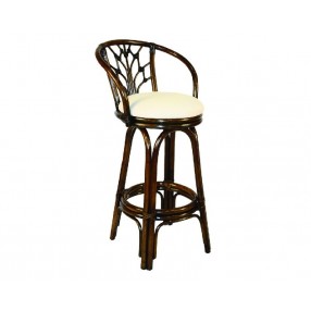 Hospitality Rattan Home Valencia Indoor Swivel Rattan & Wicker Stool in Antique Finish