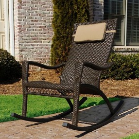 Tortuga Outdoor Tuscan Lorne Rocking Chair With Head Cushion
