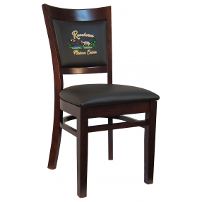 H&D Seating Sloan Chair with Customized Embroidery - Dark Walnut