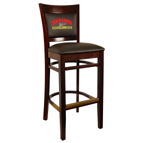 H&D Seating Sloan Barstool with Customized Embroidery - Dark Walnut
