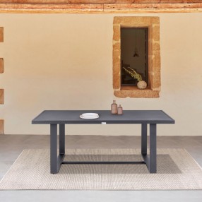 Armen Living Argiope Outdoor Patio Dining Table in Aluminum