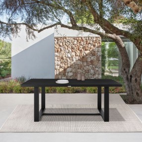 Armen Living Felicia Outdoor Patio Dining Table in Aluminum