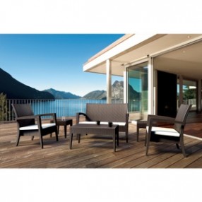 Miami Resin Club Chair - Set of 2 - Brown