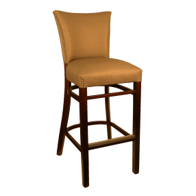 H&D Seating Fully Upholstered Back and Seat Barstool - Dark Walnut