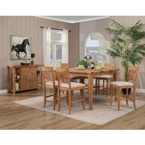 Alpine Furniture Aspen Extension Pub Table w/ Butterfly Leaf, Antique Natural - Lifestyle