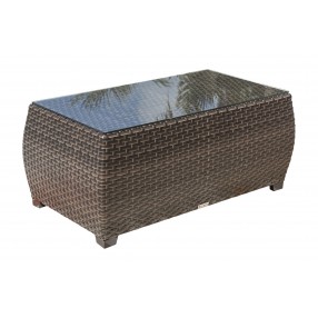 Hospitality Rattan Patio Fiji Coffee Table with Glass