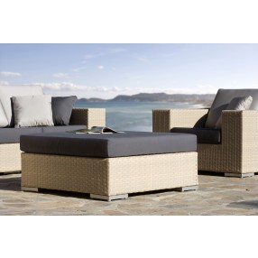 Hospitality Rattan Patio Rubix Ottoman with Cushion
