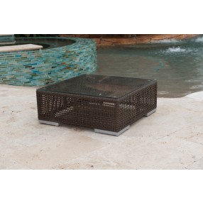 Hospitality Rattan Patio Soho Coffee Table with Glass