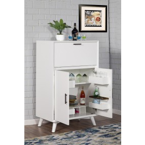 Alpine Furniture Flynn Large Bar Cabinet in White - Lifestyle