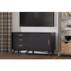 Alpine Furniture Flynn Small TV Console in Black - Lifestyle
