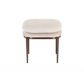 Sunpan Koffi Stool Dark Bronze-Chacha Cream Meg Taupe - Front Angle
