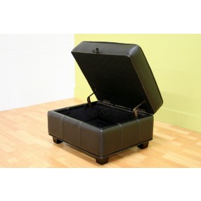 Baxton Studio Agustus Leather Storage Ottoman