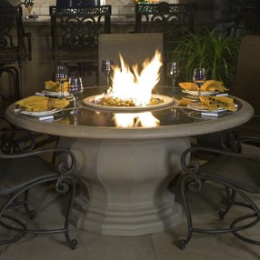 American Fyre Designs Inverted Dining Firetable With Granite Inset