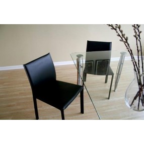 Baxton Studio Crawford Leather Modern Dining Chair - Set of 2