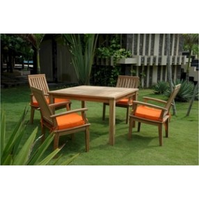 Anderson Teak Windsor 47" Square Table and Brianna Dining Armchair