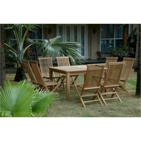 Anderson Teak Windsor 47" Square Table and Classic Folding Chair