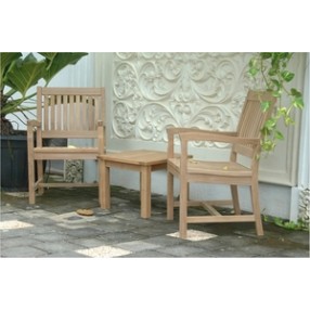 Anderson Teak Bahama 20" Mini Side Table with 2 Rialto Arm Chair