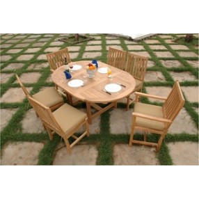Anderson Teak 67" Oval Extension Table with Wilshire Dining Armchair and Wilshire Dining Chair