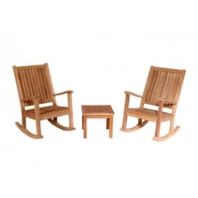 Anderson Teak Del-Amo Rocking Chair with Bahama 20" Square Mini Side Table