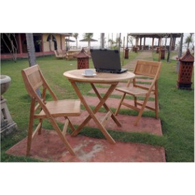 Anderson Teak Windsor 31-inch Round Picnic Folding Table