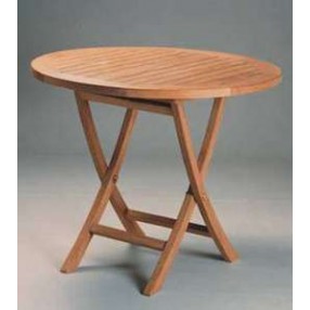 Anderson Teak Bahama 35-inch Round Bistro Folding Table