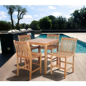International Home Miami Amazonia Teak Eden 5 pc Teak Bar Set
