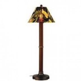Patio Concepts Bahama Weave 60" Floor Lamp with 3" Wicker Base with Fabric Shade