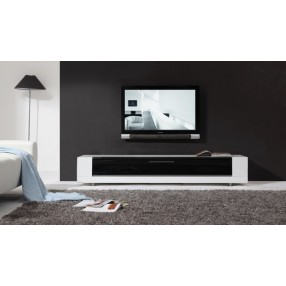 B-Modern Editor Remix TV Stand Black Glass - Front
