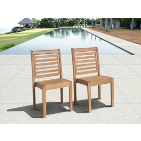 International Home Miami Amazonia Eucalyptus Stackable Patio Chair Set without Arms