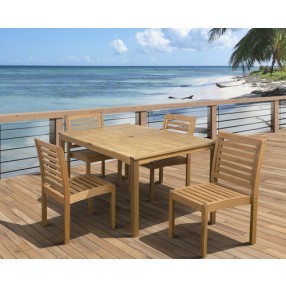 International Home Miami Amazonia Eucalyptus 5 piece Armless Rectngular Patio Dining Set