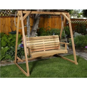 All Things Cedar Western Red Cedar Swing W/ A-Frame