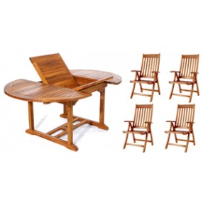 All Things Cedar 5 Piece Oval Folding Arm Set