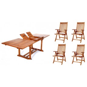 All Things Cedar 5 Piece Rectangle Folding Arm Set
