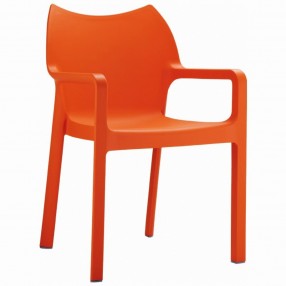 Compamia Diva Resin Outdoor Dining Arm Chair Orange - Set of 2