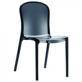 Compamia Victoria Polycarbonate Modern Dining Chair Transparent Black - Set of 2