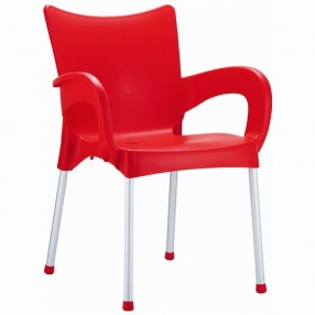Compamia Romeo Resin Dining Arm Chair Red - Set of 4