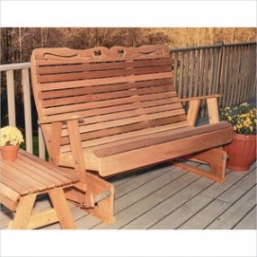 Creekvine Designs 5-Ft Cedar Country Hearts Rocking Glider