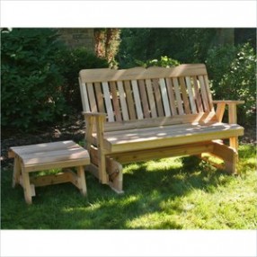Creekvine Designs Cedar Countryside Rocking Glider and Table Set