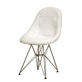 Baxton Studio Ami White Faux Leather Side Chair - Set of 2